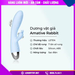 Dương vật giả cao cấp Leten Amative Rabbit có rung, ngoáy dương vật giả rung ngoáy leten amative rabbit