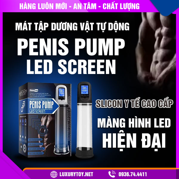 giới thiệu máy tập dương vật tự động penis pump led screen