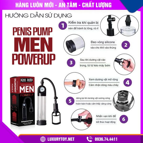 cách dùng máy tập tăng kích thước cậu nhỏ penis pump men powerup