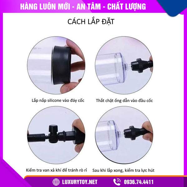 cách lắp máy tập tăng kích thước cậu nhỏ penis pump men powerup