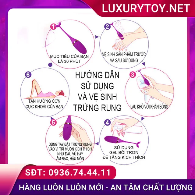 Trứng Rung Tình Yêu Cá Heo cách vệ sinh