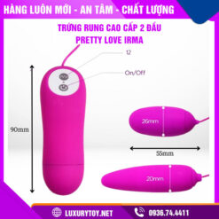 Trứng rung tình yêu Pretty Love Irma 2 đầu, 12 chế độ rung Ưu điểm nổi trội của sản phẩm trứng rung tình yêu silicon Pretty Love Irma