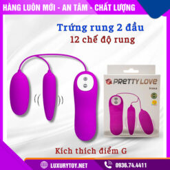 Trứng rung tình yêu Pretty Love Irma 2 đầu, 12 chế độ rung Trứng rung 2 đầu Pretty Love Irma silicon 12 chế độ rung đa dạng